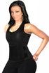 Black Latex Corset with Adjustable Shaper Trainer Belt
